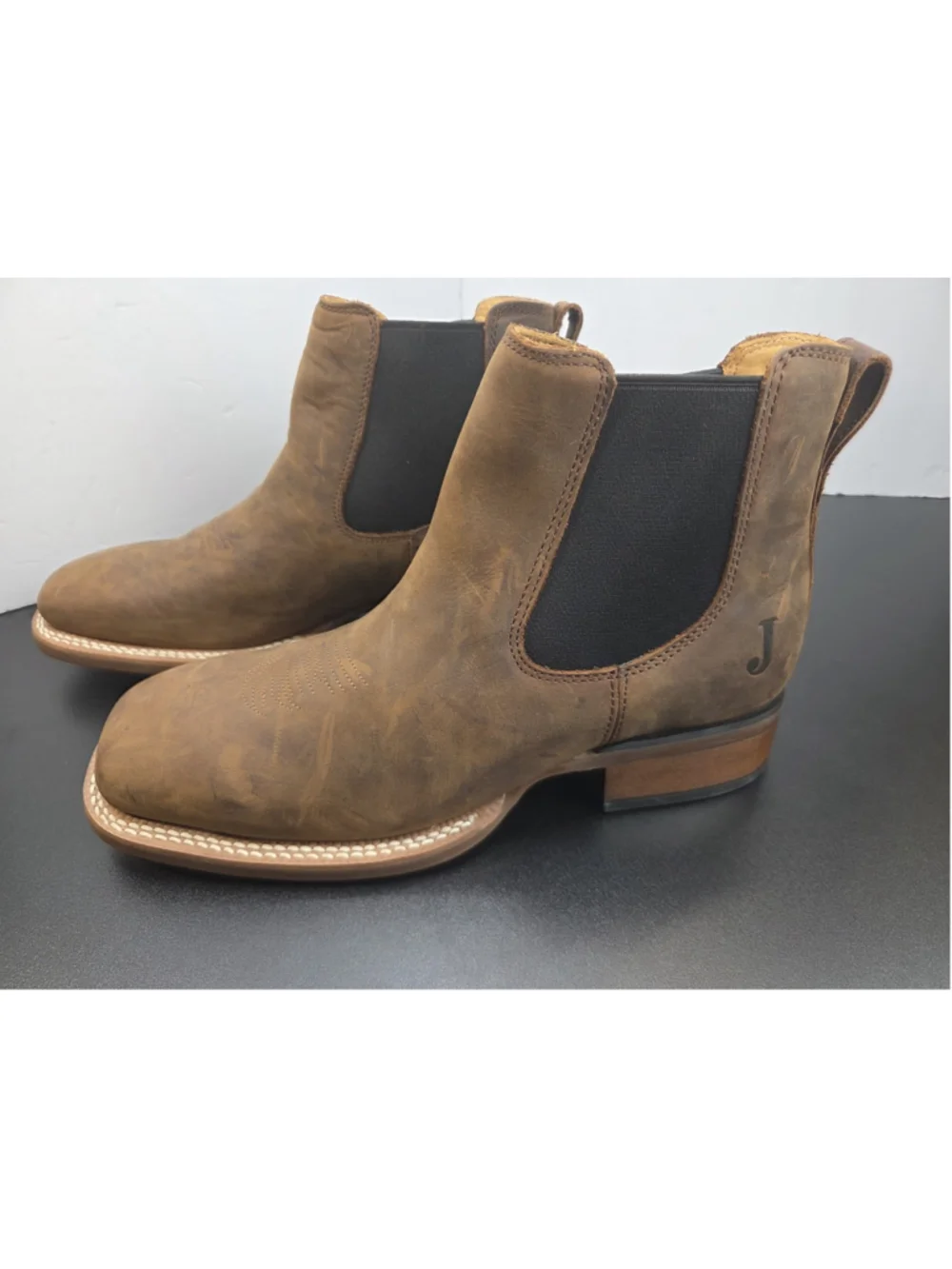 Justin FN4150 Men’s Chelsea Western Boots Brown Leather Slip On Size 11D NWT 708
